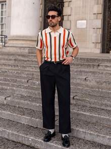 YOUESAWY YOUESAWY Men's Plain Color Crease Resistant Straight Leg Dress Pants - Black - View 6