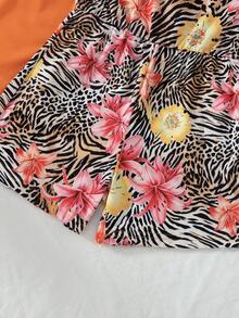 SHEIN Bộ 3 món áo liền quần và quần short in hoa mùa hè cho bé gái, trang phục thường ngày tối giản, đa năng, phù hợp cho hoạt động ngoài trời, sự kiện, tiệc tùng và mặc hàng ngày. - Nhiều màu - Xem 4