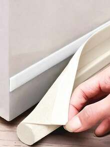 SHEIN 1 pieza, Tira de sellado para espacio de puerta, Cinta de espuma aislante de sonido, a prueba de agua, repelente de insectos, a prueba de polvo, a prueba de viento, Tira aislante para espacio de puerta, regalo navideño, pegatinas, vinilos decorativos para el hogar, artículos de decoración de primavera para renovar tu hogar, pegatinas de decoración de ramas - Blanco - Ver 4