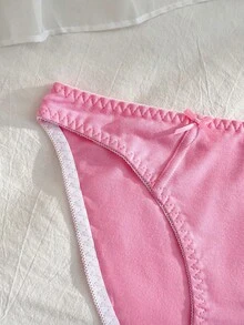 PetitDoll 1件蝴蝶刺绣装饰女士比基尼内裤 - 粉色 - 查看 5