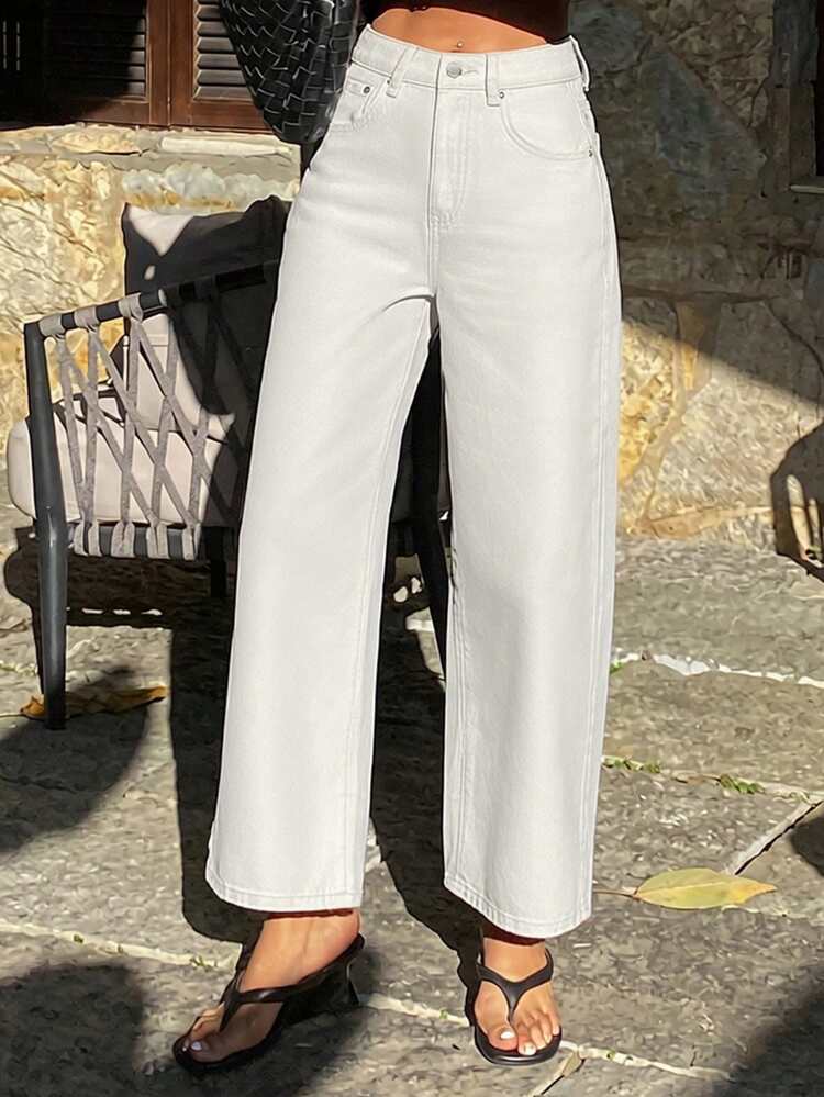 Women's Straight Leg Cropped Casual Jeans