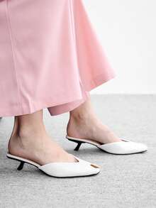 CUCCOO BIZCHIC Zapatos de tacón de aguja para uso diario y de oficina, zapatos de primavera para mujer - Blanco - Ver 5