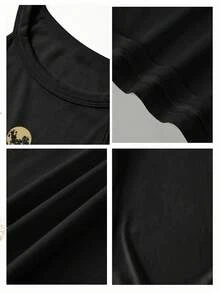 SHEIN LUNE Áo tank top nữ cổ yếm dáng ôm vừa vặn, họa tiết ngôi sao, mặt trăng và cây cối kiểu retro, 95% cotton - Kiểu dáng thanh lịch và thoải mái cho mùa hè, hoàn hảo cho phong cách đường phố ngoài trời, vẻ ngoài sành điệu khi đi làm, tiệc cưới, kỳ nghỉ, bãi biển, lễ hội miền Tây, kỳ nghỉ xuân/hè ở bãi biển, kỳ nghỉ xuân, đám cưới nhiệt đới phong cách Boho, kỷ niệm, tiệc phù dâu, hẹn hò, vẻ ngoài gợi cảm cho khách dự đám cưới, tiệc cô dâu và kỳ nghỉ bên bờ biển. - màu đen - Xem 4