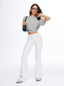 CourtClass CourtClass Women's Casual Sports Tennis Letter Print Loose Short Sleeve T-Shirt, Summer - Grey - View 5