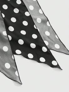 ROMWE Áo khoác ngoài dáng rộng, họa tiết chấm bi, vạt bất đối xứng, dành cho nữ cỡ lớn, thích hợp cho mùa hè. - màu đen - Xem 4
