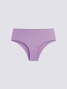 5pcs Women Solid Seamless High Waist Casual Brief Panties, With Wider Waistband Design - Multicolor - View 10