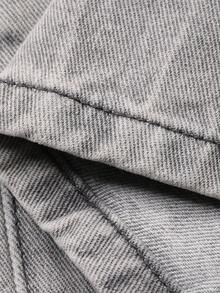 DAZY Jeans de cintura baja, rectos y holgados para mujer, pantalones vaqueros de estilo casual y urbano de color gris - Gris - Ver 7