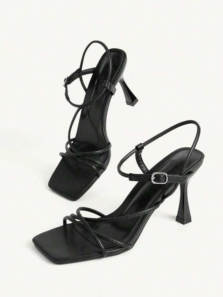 CUCCOO CHICEST Women Shoes New Summer Square Toe Cross Strap Kitten Heel Sexy Women's Sandals