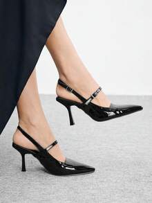 CUCCOO BIZCHIC 女士细跟尖头黑色百搭高跟鞋 - 靜夜黑色 - 查看 1