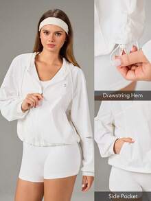 OutZeal Women Outdoor Jacket Hiking Camping Lightweight Mesh Panel Hood Outdoor Tops - White - View 5
