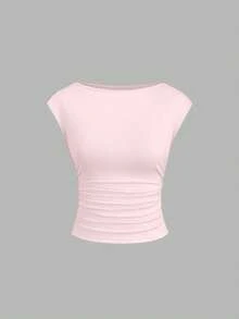 Sweetra 3pcs/Set Sexy Backless Breathable Moisture-Wicking Fitted Short Sleeve Top/T-Shirt For Women - Multicolor - View 3