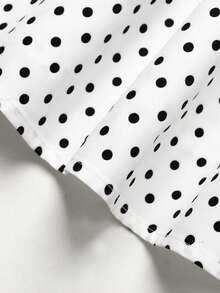 SHEIN Tween Girls Polka Dot Print Ruffle Hem Strapless Mini Dress,Summer Dress,منقط فستان - Apricot - View 6