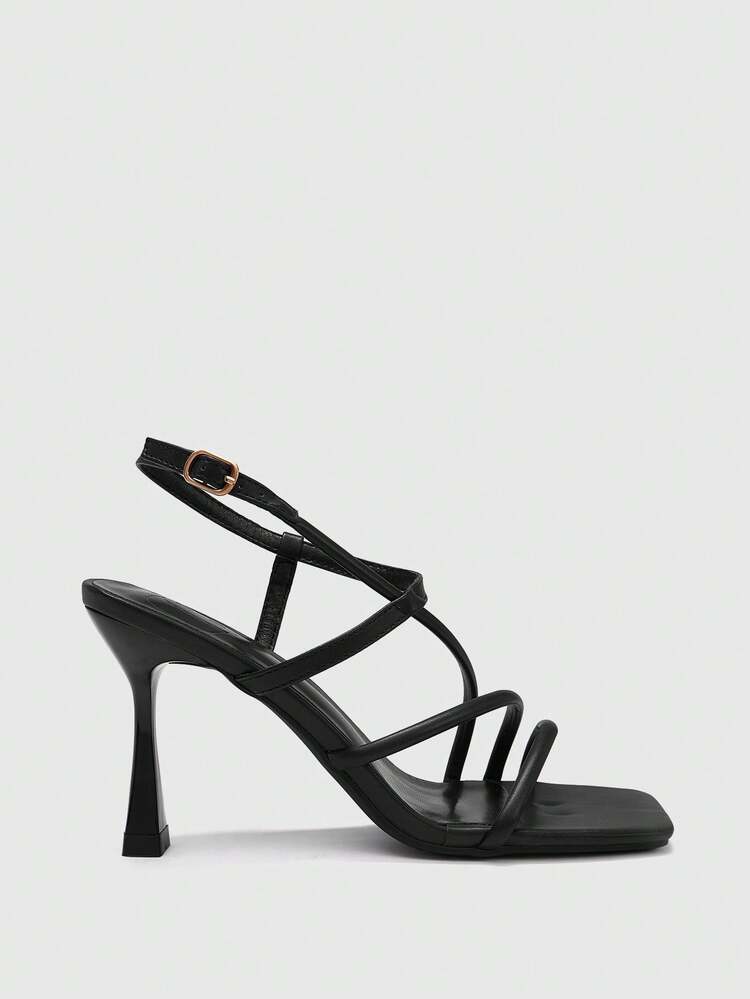 CUCCOO BIZCHIC Women Shoes New Summer Square Toe Cross Strap Kitten Heel Sexy Women's Sandals