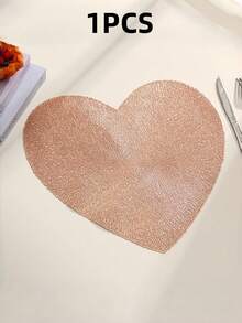 1/4/6PCS Valentine Day Heart Shaped PVC Table Mats Heat Resistant Non Slip Dining Placemats For Home Restaurant Red Black Design Romantic Table Setting - multicolor - View 18