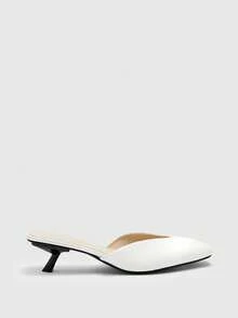 CUCCOO BIZCHIC Zapatos de tacón de aguja para uso diario y de oficina, zapatos de primavera para mujer - Blanco - Ver 2