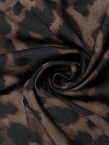 SHEIN Maternity Leopard Print Round Neck Sleeveless Dress - Brown - View 6