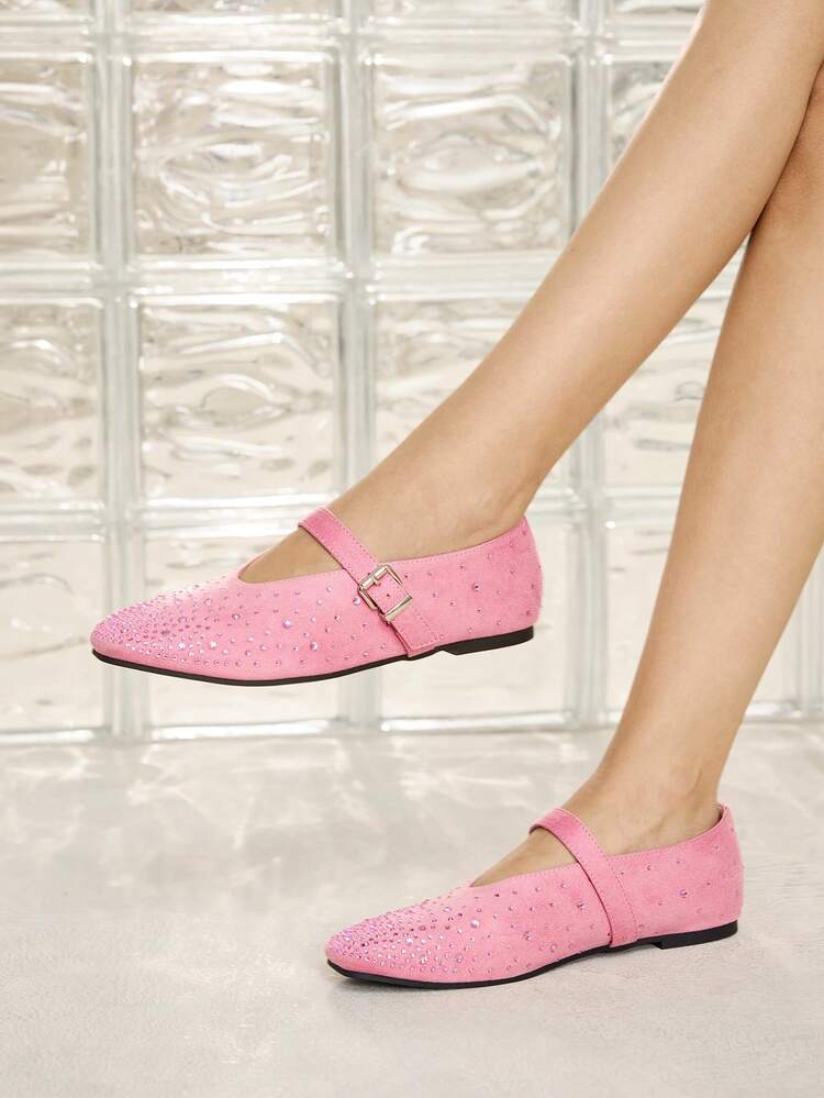 WOMEN'S COMMUTING CASUAL COMFORTABLE VERSATILE MARY JANE SQUARE TOE DIAMOND FLAT SHOES FOR CHRISTMAS