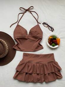 Comfortcana 女士两件套服装 - 棕色 - 查看 4