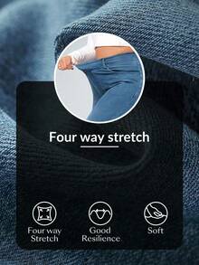 Flexra Quần jean skinny dáng ôm dành cho nữ cỡ lớn - Màu xanh bụi bặm - Xem 7