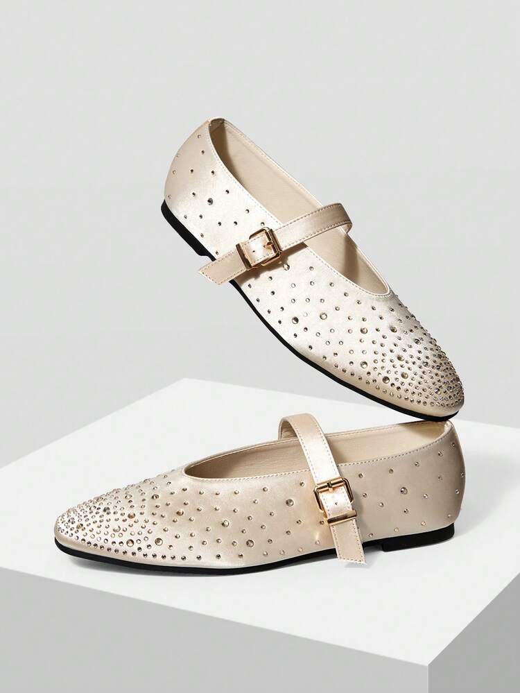 WOMEN'S COMMUTING CASUAL COMFORTABLE VERSATILE MARY JANE SQUARE TOE DIAMOND FLAT SHOES FOR CHRISTMAS