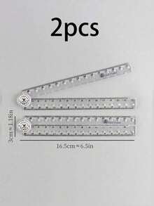 1 Creative Transparent Acrylic Folding Ruler Ruler Simple Scale Plastic Drawing Ruler - Multicolor - View 10