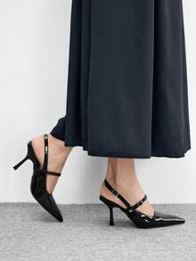 CUCCOO BIZCHIC 女士细跟尖头黑色百搭高跟鞋 - 靜夜黑色 - 查看 5