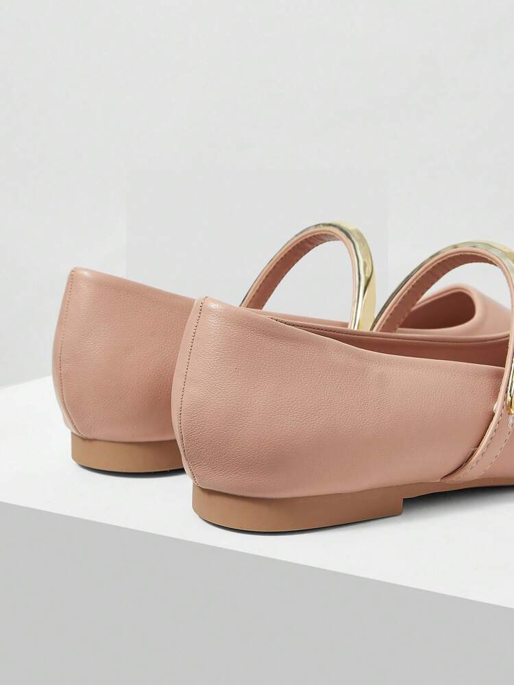 ELEGANT COMMUTING VERSATILE METAL RING WOMEN FLAT SHOES FOR CHRISTMAS