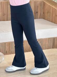 Dazy Kids Celana Legging Kasual Warna Polos untuk Anak Perempuan - Navy Blue - View 6