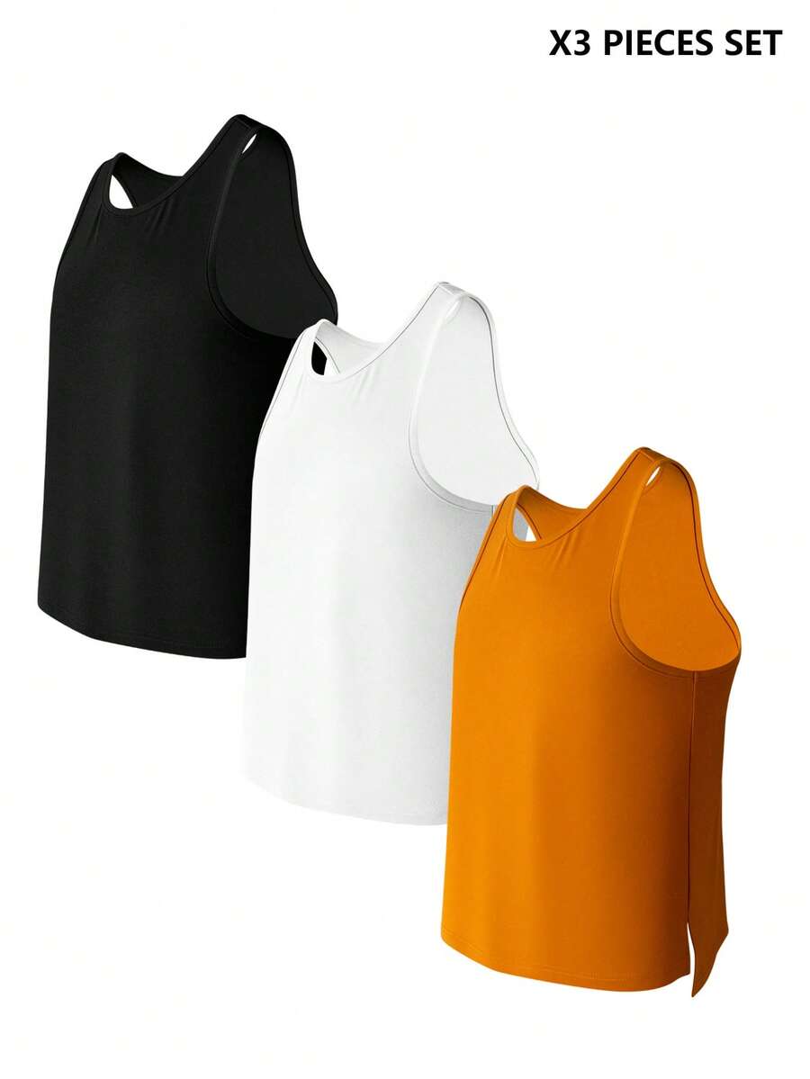 DrisQ DrisQ Men's Solid Color Crew Neck Camisole Undershirt - Multicolor - View 1