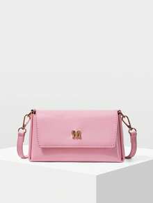 MOTF PREMIUM LADIES SLANTED SHOULDER BAG, EXQUISITE AND SIMPLE COMMUTER HANDBAG - Pink - View 3