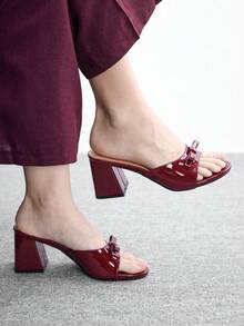 CUCCOO BIZCHIC 女士时尚高跟凉鞋 - 酒紅色 - 查看 1