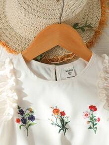 SHEIN Đầm hai dây hở lưng họa tiết cây nhiệt đới và hoa nhí cho bé gái, thích hợp cho kỳ nghỉ hè, đi biển và các dịp khác. - Nhiều màu - Xem 4