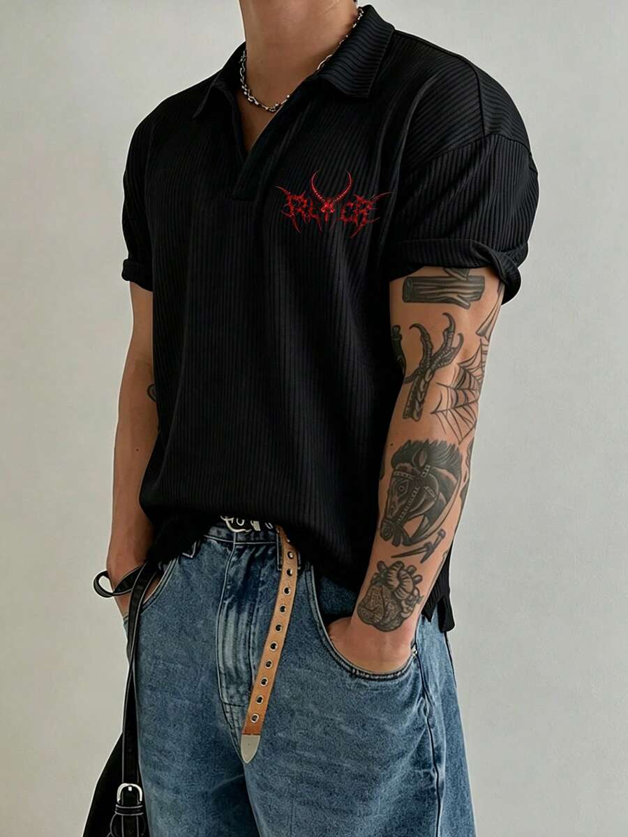 男士运动Polo衫 - 黑色 - 查看 1