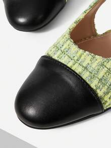 MOTF WOMEN'S SHOES CONTRASTING BUCKLE DESIGN WOMEN'S HIGH HEELS - Pastel Green - View 6