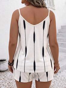 Ladies' Hot Selling And Popular Striped Leisure Vacation Two Pieces Set - Multicolor - View 2