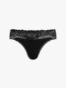 Bisouelle Women's Lace Patchwork Thong Panties, Featuring Delicate Lace Pattern. Made Of Skin-Friendly Fabric, Sexy Low-Waist Design. Exquisite Floral Lace Ladies' Lingerie, High Cost-Performance, Suitable For Dates, Daily Wear And Parties. - Multicolor - View 9