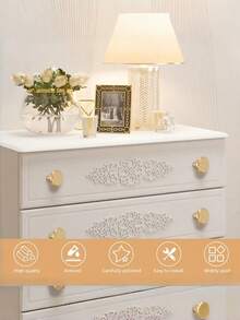 12PCS Golden Minimalist Round Drawer Handle Functional Modern Smooth Durable Rust Resistant Easy Install Versatile For Home Kitchen Bathroom Cabinet Cupboard Wardrobe Office Decor Hardware Accessories Drawer Pulls Upgrade Your Furniture - Multicolor - Gold - View 3
