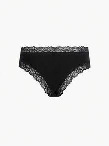 Bisouelle 5pcs Solid Color Lace Trim Striped Women's Triangle Briefs, Sexy & Breathable - Multicolor - View 16