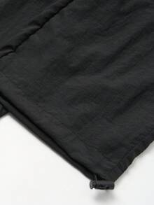 GymBeat Men's Woven Letter Graphic Drawstring Waist Sports Pants, Gym - Black - View 4