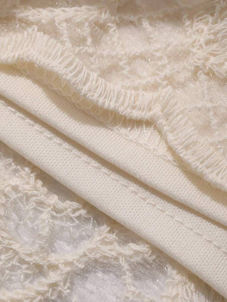 High Waist Lace Wide Leg Shorts, Fashionable Design, Casual Lace Shorts For Women, Spring & Summer