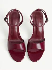CUCCOO CHICEST Zapatos de mujer nuevos de verano con punta redonda, sandalias de tacón alto de stiletto para mujer - Burdeos - Ver 2