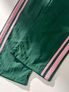 SHEIN Elladie kids 少女撞色短袖T恤短裤套装，运动风，宽松修身设计，轻薄面料，适合日常穿着、休闲运动或搭配。 - 粉色 - 查看 5