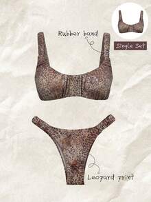 Elavelle Women's Random Print Ruched Bikini Top, Spring/Summer - Multicolor - View 1