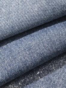 DAZY Quần jeans ống đứng dài loe rách rưới dành cho nam, phong cách đường phố. - Màu xanh lam - Xem 3
