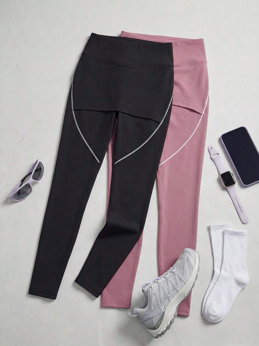 SHEIN Cheerettes Women's Casual Sports Outdoor Leggings - Multicolor - View 1