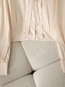 GlowEve CURVE A Plus-Size Elegant Autumn Shirt Woven By A Lady - Apricot - View 5