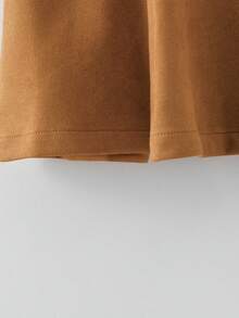 GlowEve Women's Solid Color Versatile A-Line Skirt, Autumn/Winter - Khaki - View 5