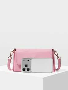 MOTF PREMIUM LADIES SLANTED SHOULDER BAG, EXQUISITE AND SIMPLE COMMUTER HANDBAG - Pink - View 4