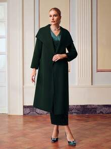 ZEYLAH ÁO KHOÁC CỔ THÁC NƯỚC CÓ THẮT LƯNG - màu xanh lá - Xem 8