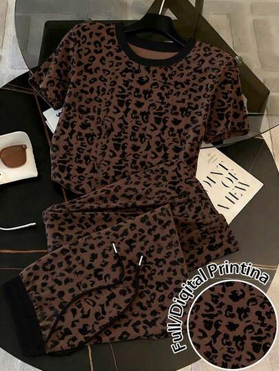 Resyla 配套短款圆领插肩袖T恤+直筒裤（带侧袋）